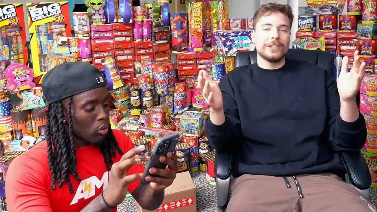 Fake Explosives? Fans Question Fireworks in Kai Cenat and MrBeast’s Livestream