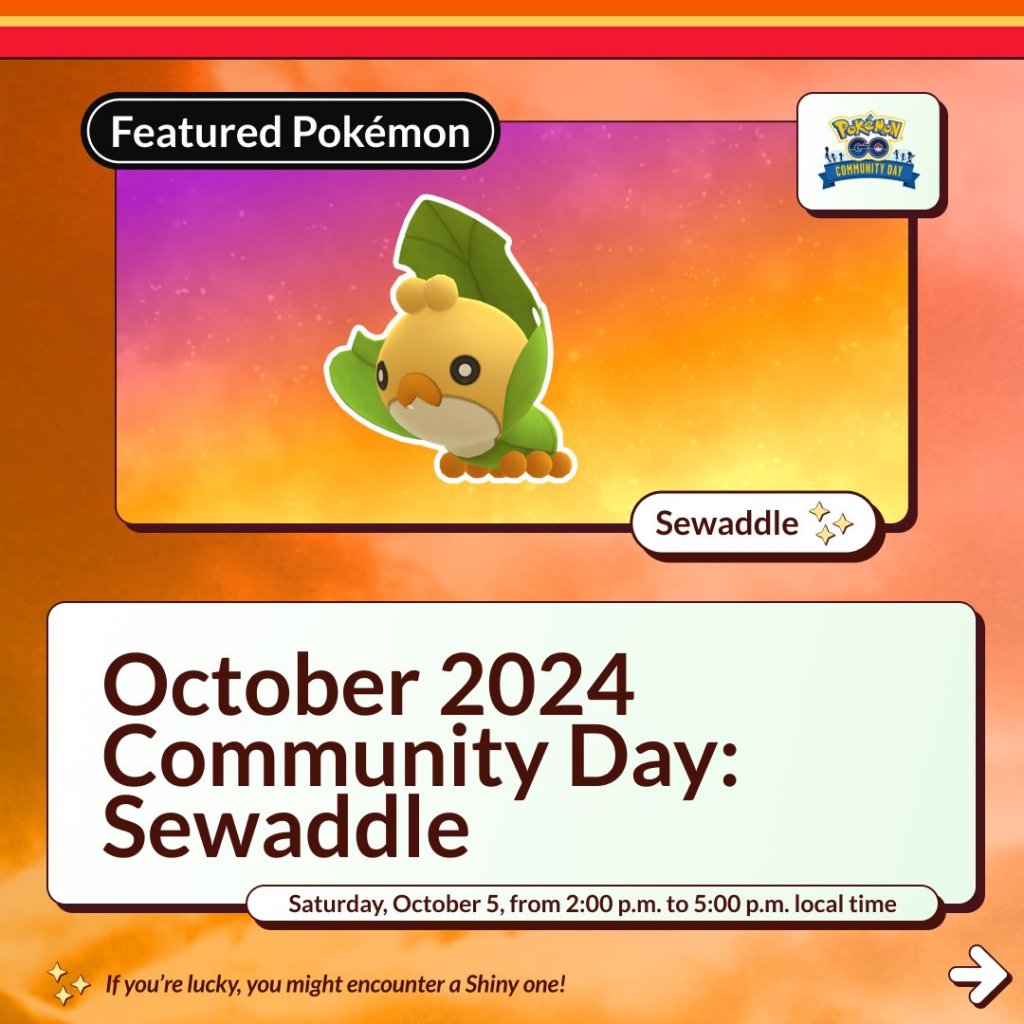 Pokémon GO Sewaddle Takes the Spotlight in October 2024 Community Day