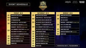 Halo Champs Schedule