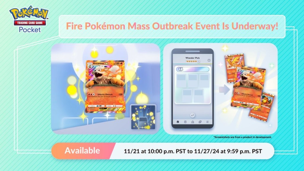 Pokemon TCG Pocket Fire Pokemon Mass Outbreak Event