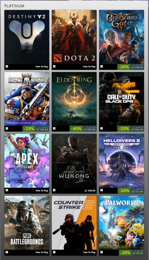 Top Sellers Game Steam