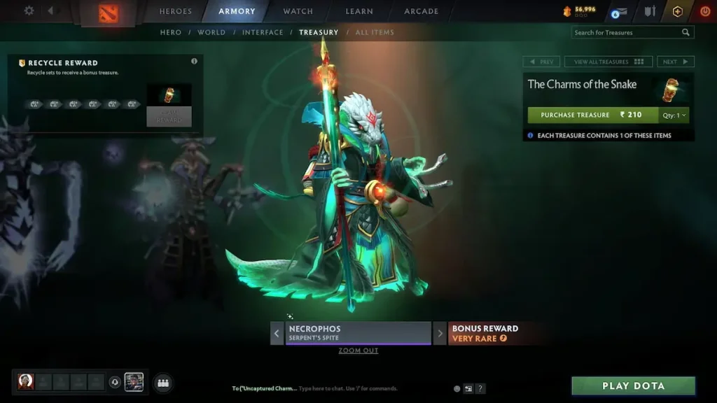 Dota 2 Necrophos Serpents Spite set from the Charms of the Snake treasure 1