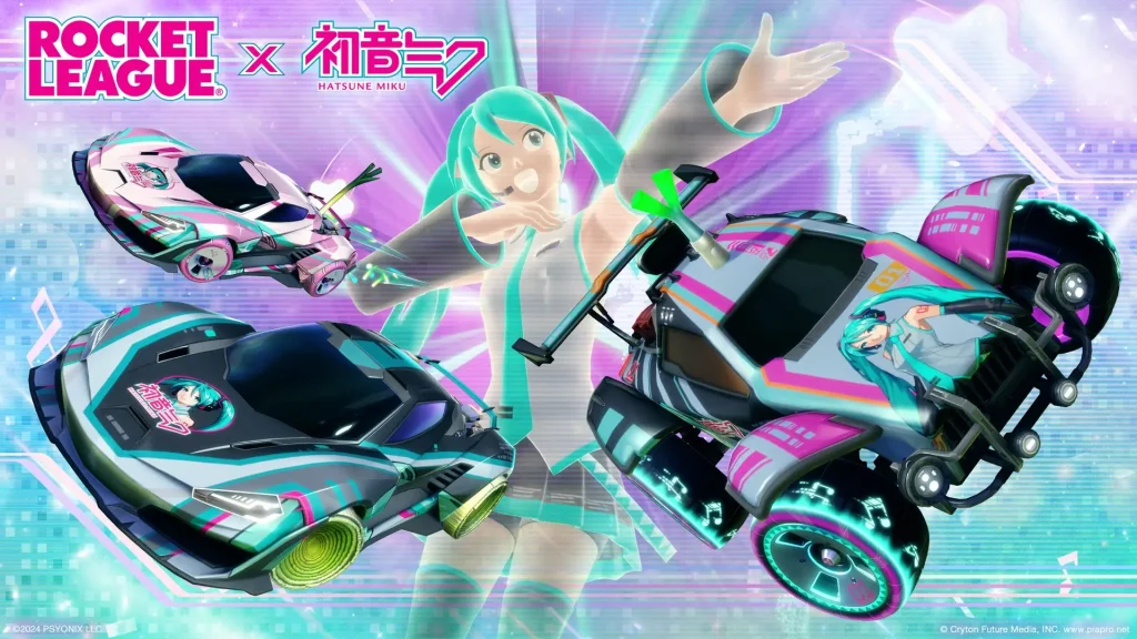 Hatsune Miku Joins Rocket League: Skins, Cosmetics, and More Details