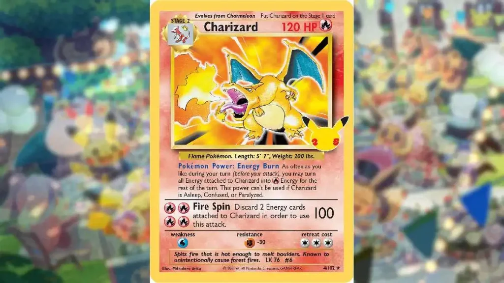 Pokemon Celebrations Trading Card Charizard