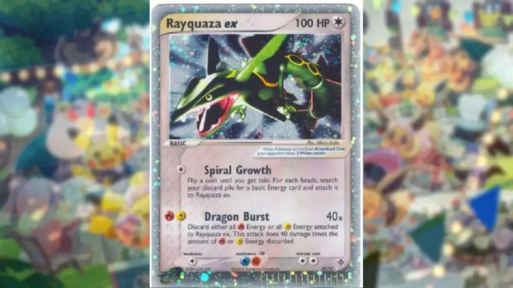 Pokemon Rayquaze Shiny Trading Card