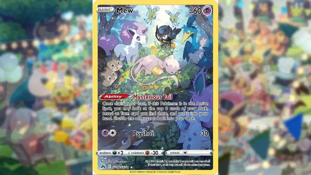 Pokemon Sleeping Mew Trading Card