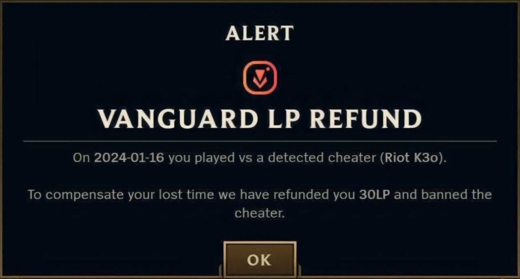 Ranked Rollback League of Legends Vanguard